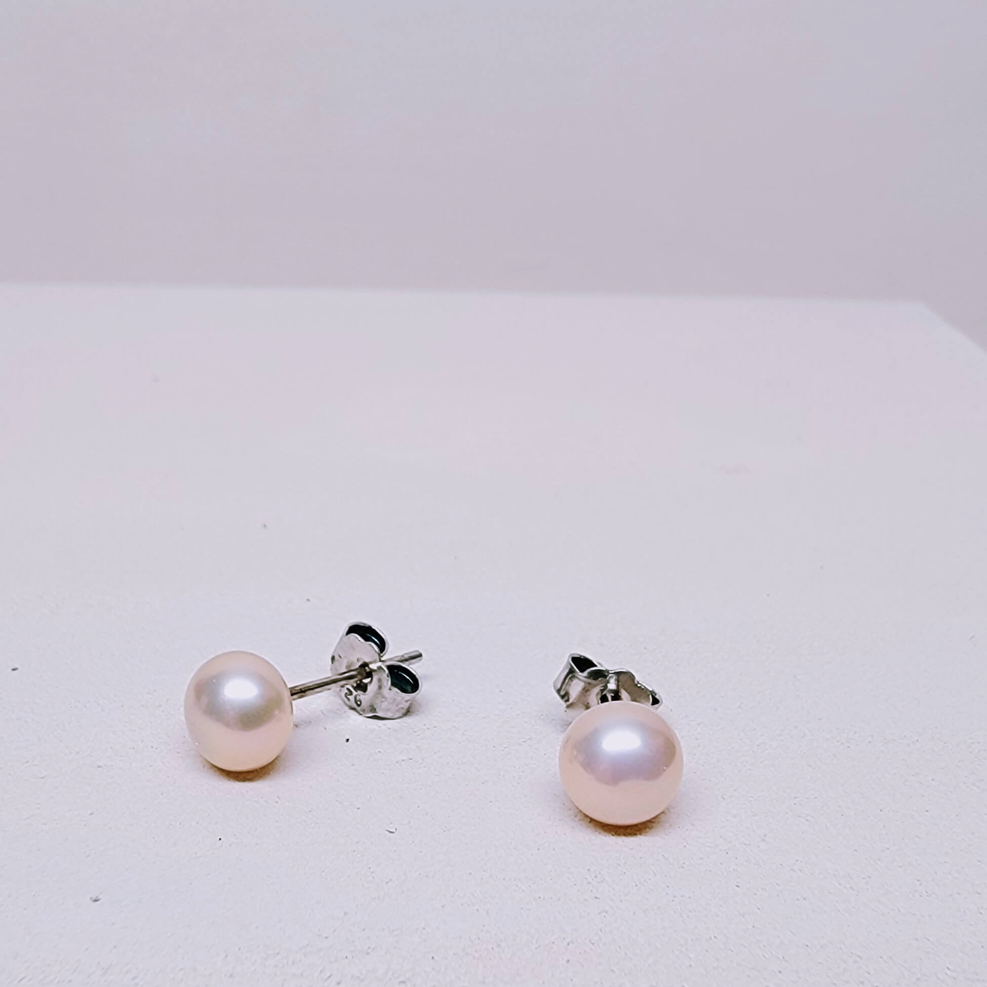 Freshwater Pearl Post Earrings in Rose