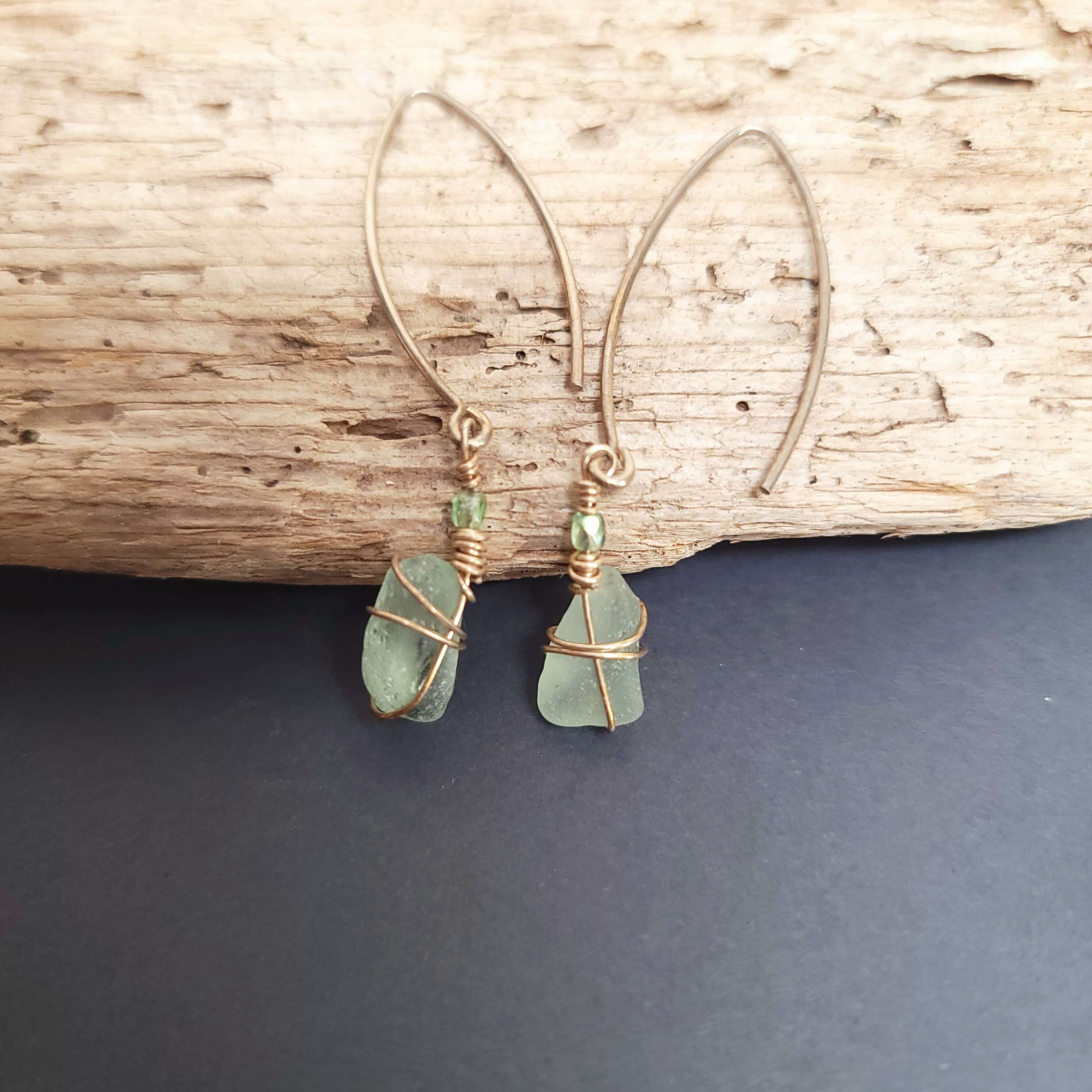 Sea Glass Earrings in Seafoam