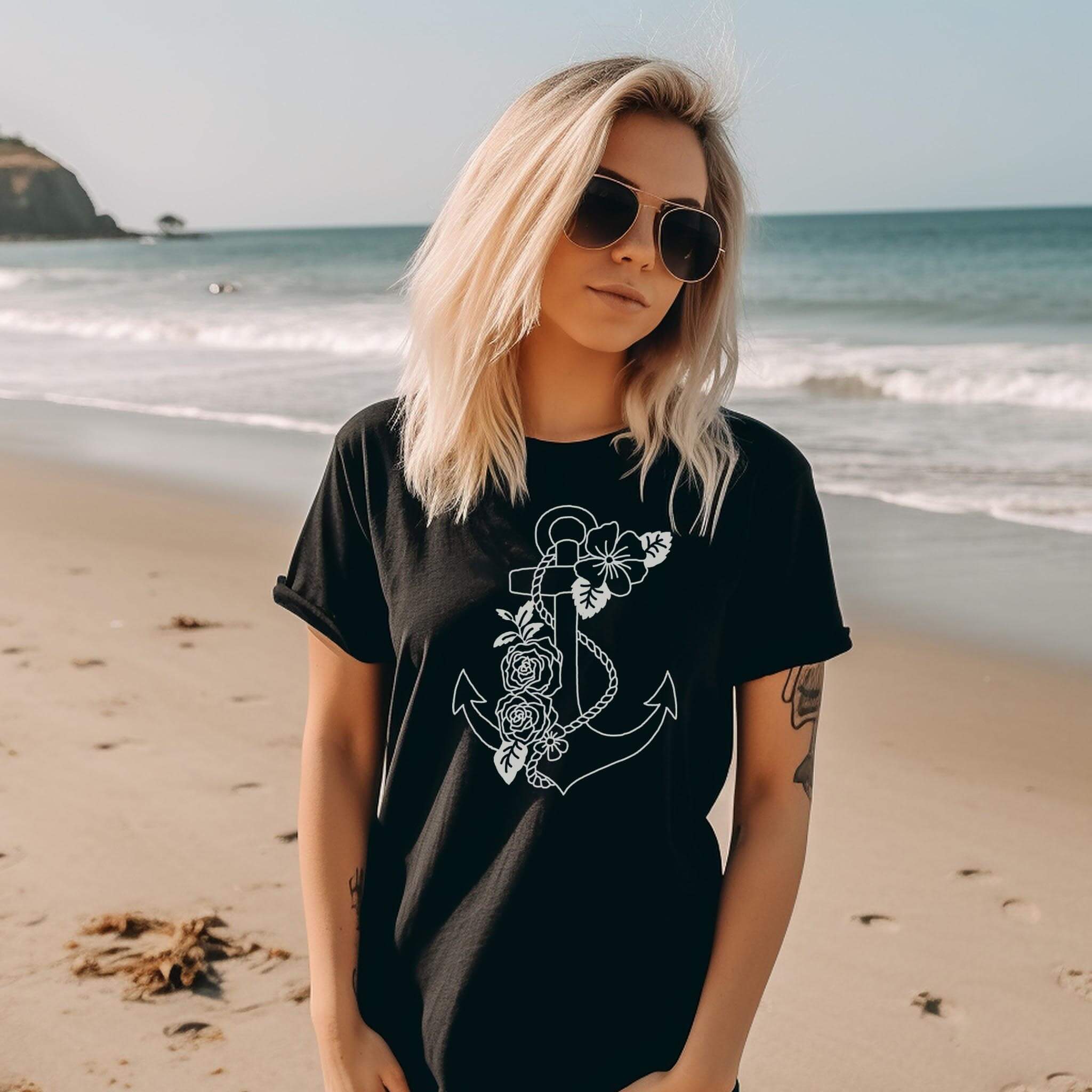 Anchor Rose Jersey Tee