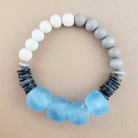 Sea Glass Boho Bracelet in Aqua