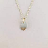 Sea Glass Charm Necklace in Gold