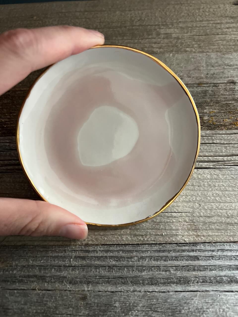 Jewelry Dish in Pale Pink Swirl