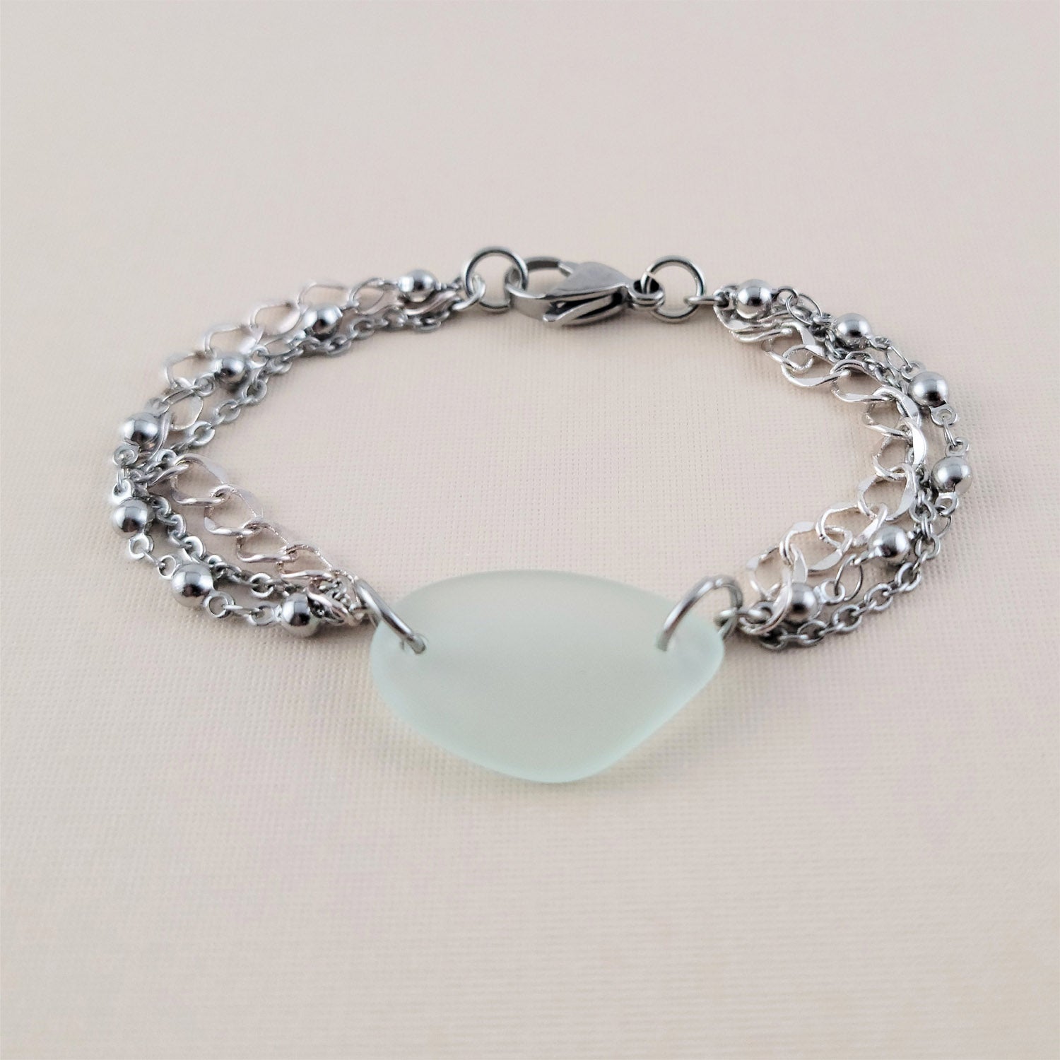 Sea Glass Multi Chain Bracelet