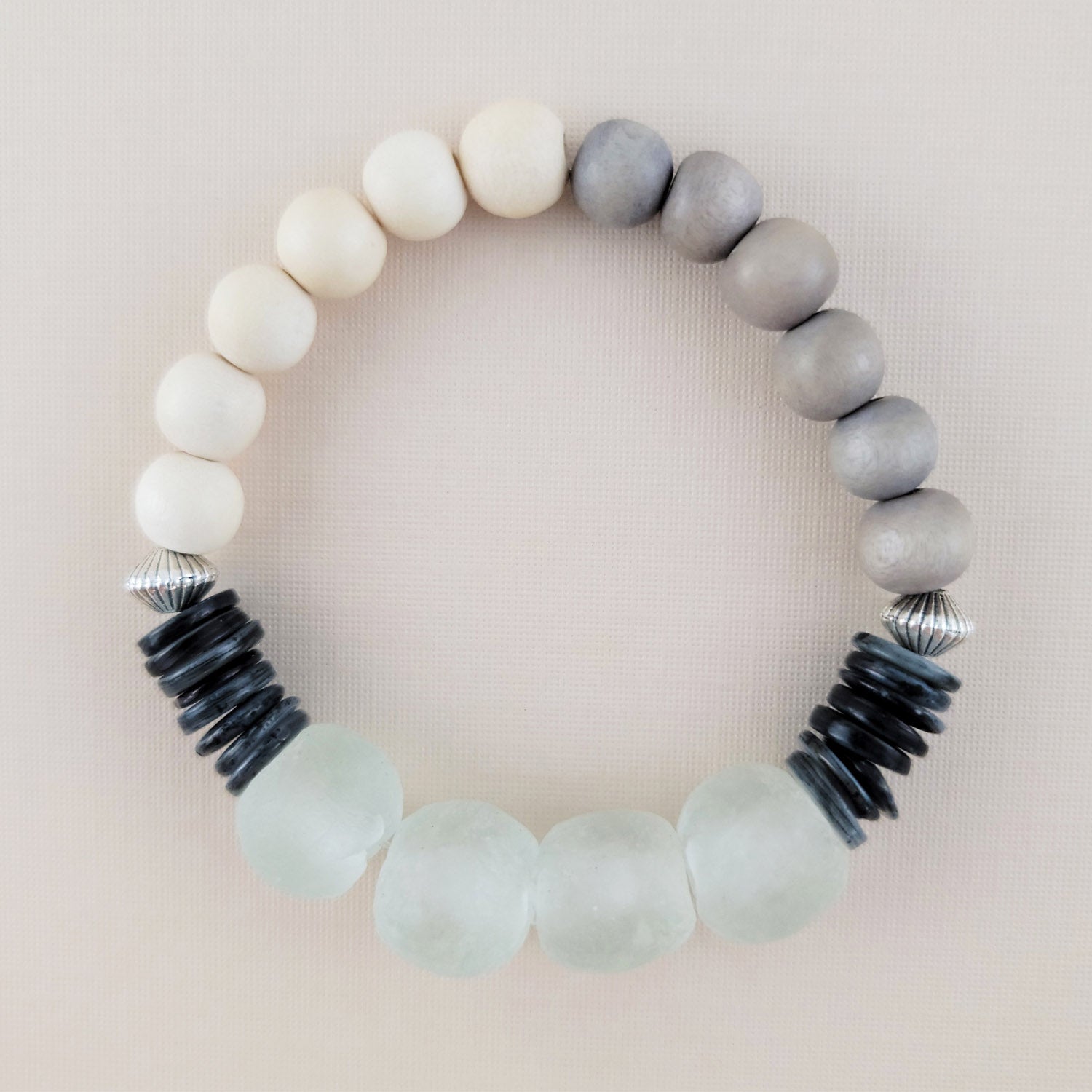 Sea Glass Boho Bracelet in Seafoam