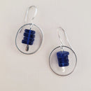 Sea Glass Chip Hoops in Cobalt