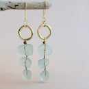 Sea Glass Hoop Earrings in Seafoam