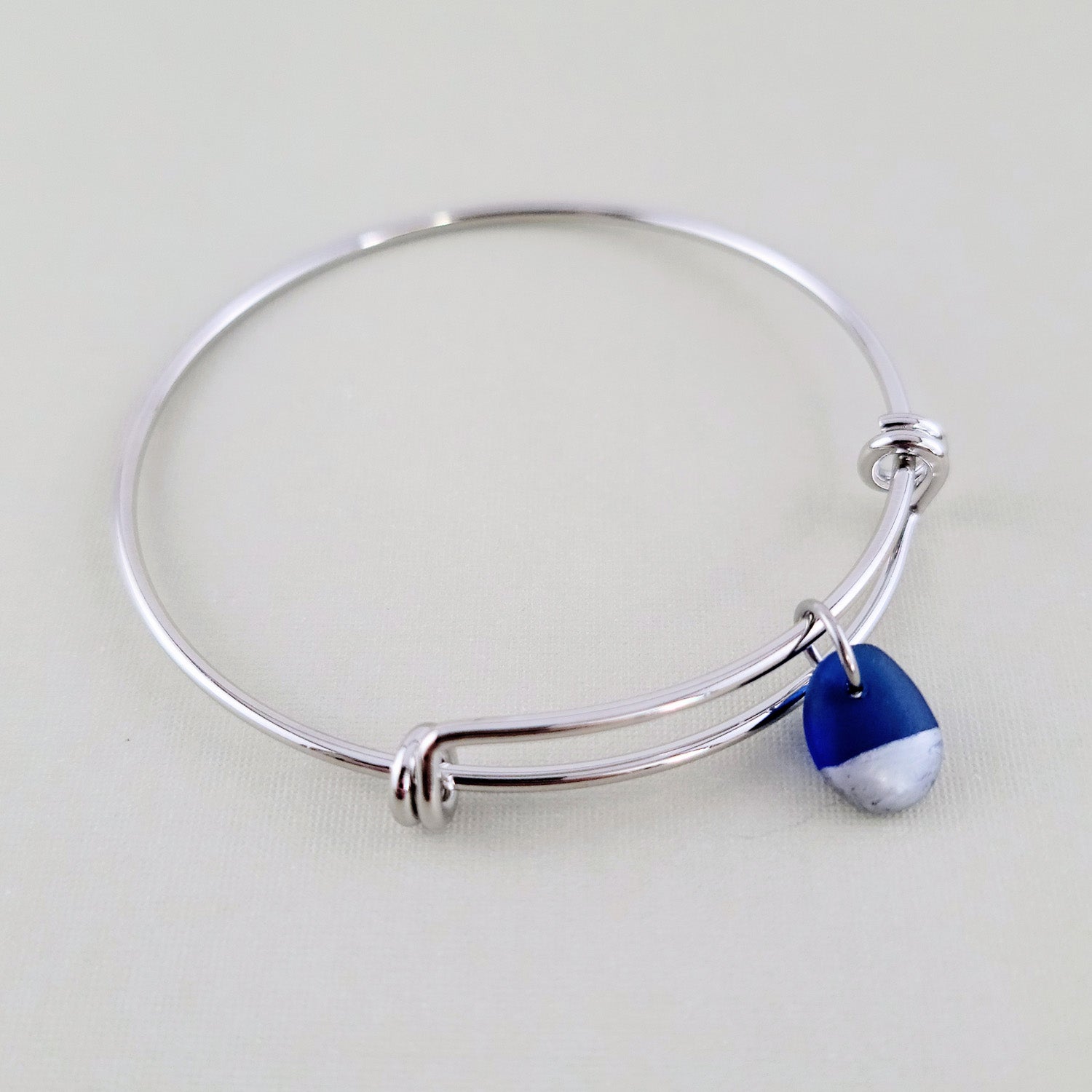 Sea Glass Bangle in Cobalt