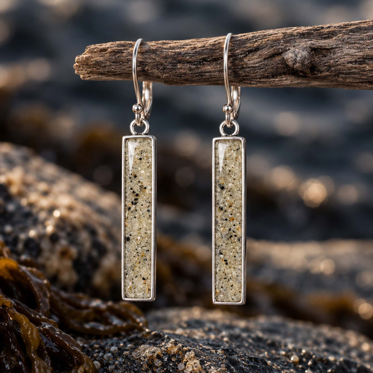Bar Beach Earrings | Silver