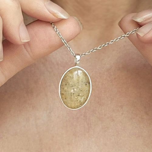 Beach Necklace Sand Oval