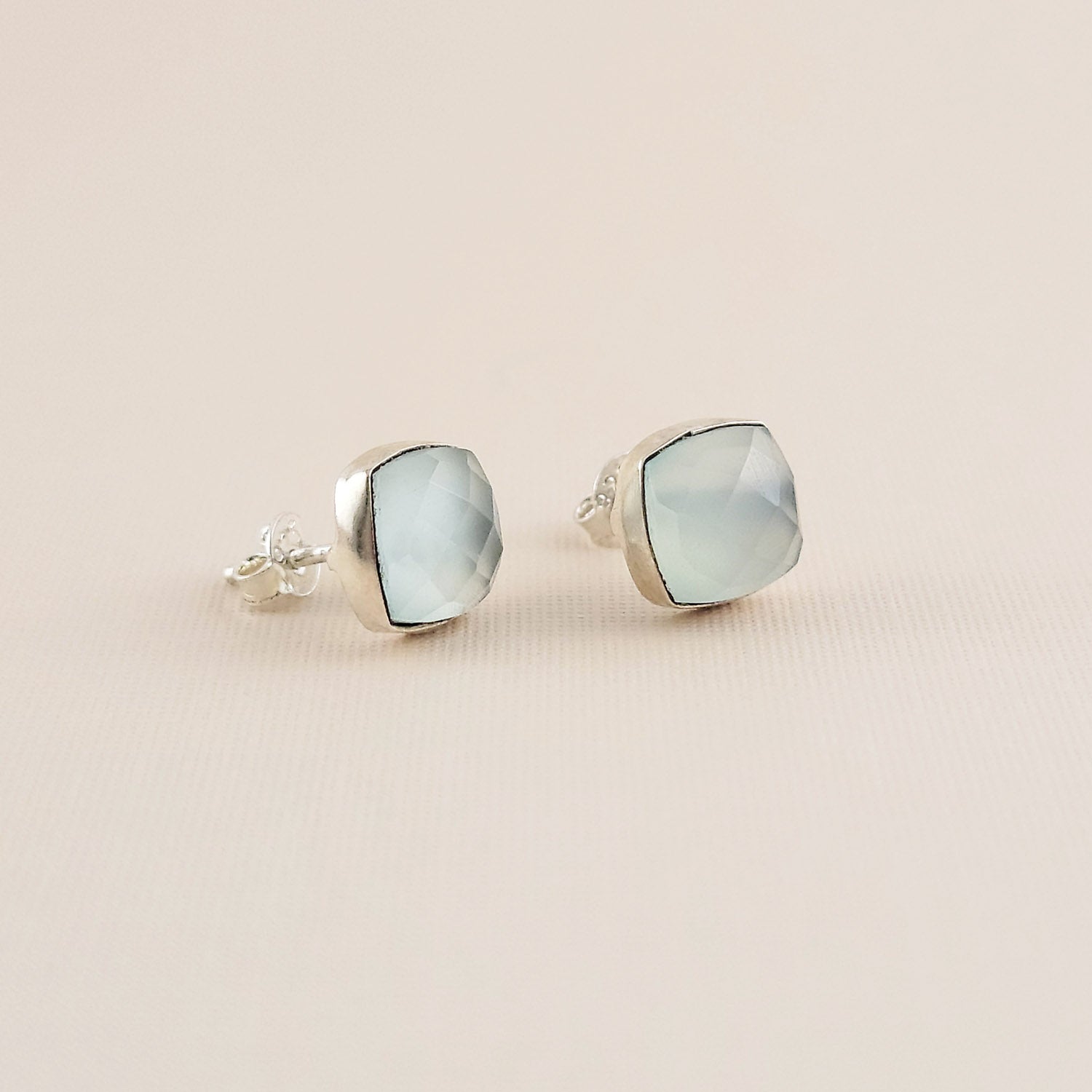 Chalcedony Post Earrings