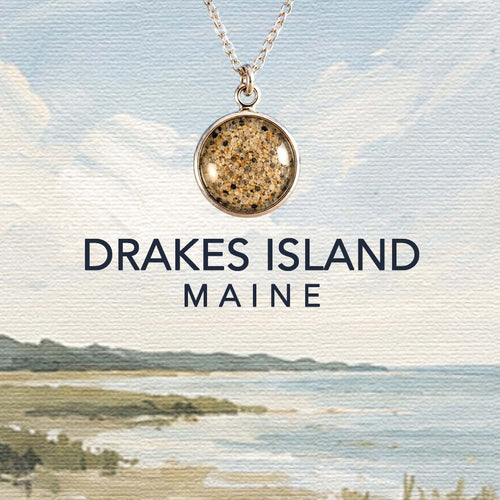 Drakes Island Maine Jewelry made with real beach sand
