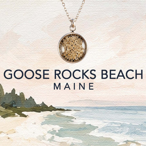 Goose Rocks Maine Jewelry made with real beach sand