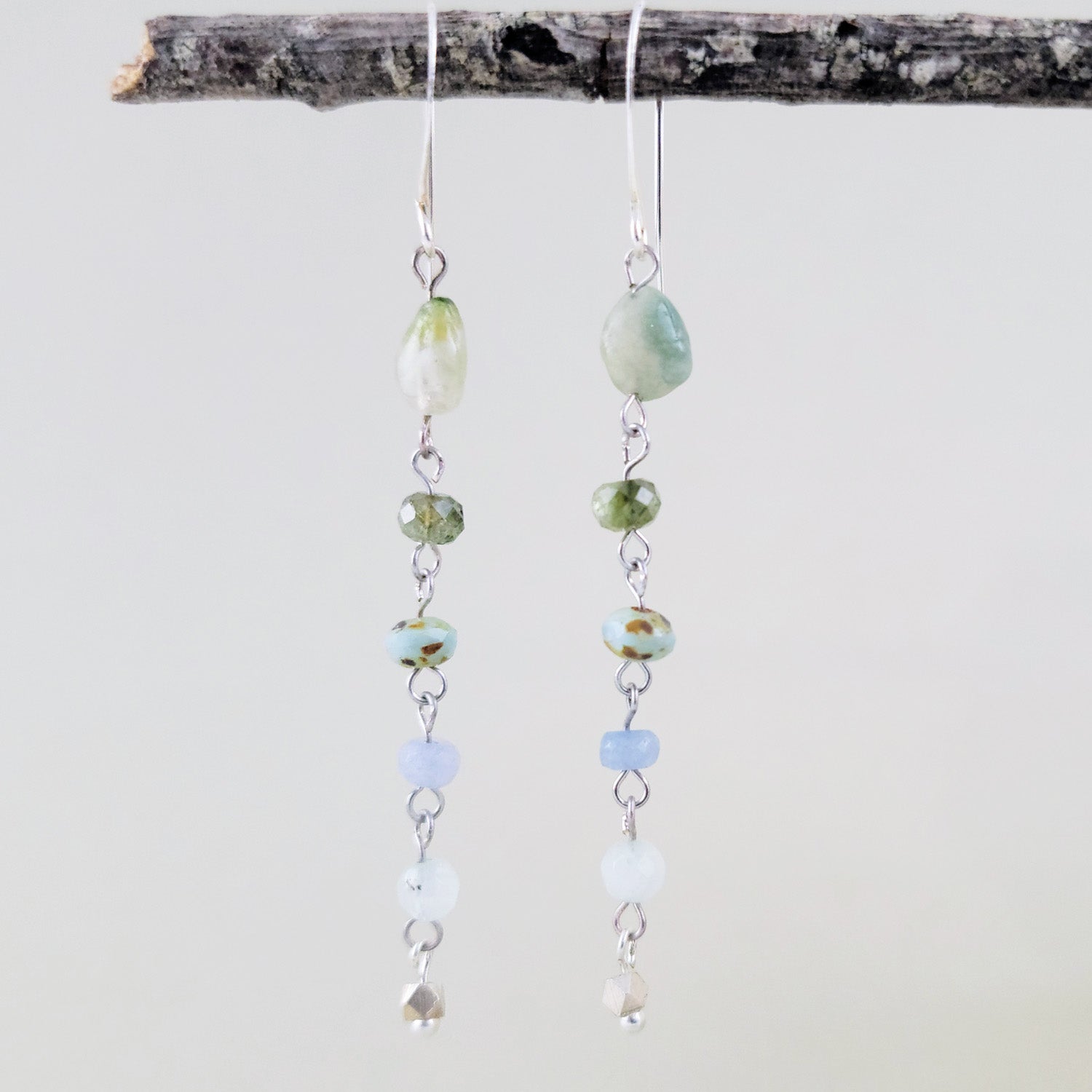 Waterfall Earrings in Green