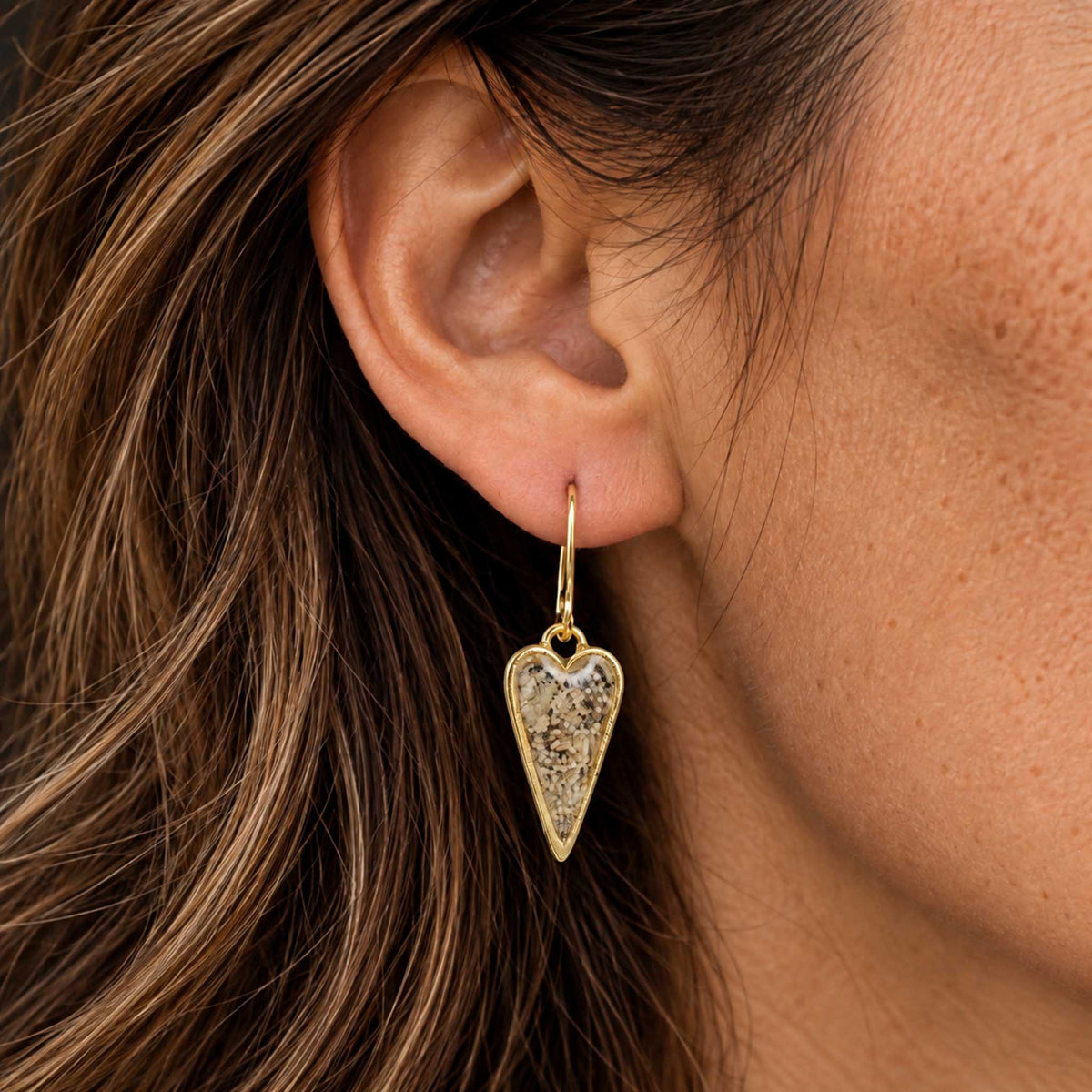 Heart Beach Earrings | Gold