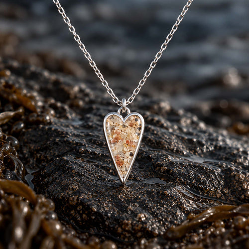 Heart Beach Necklace | Silver