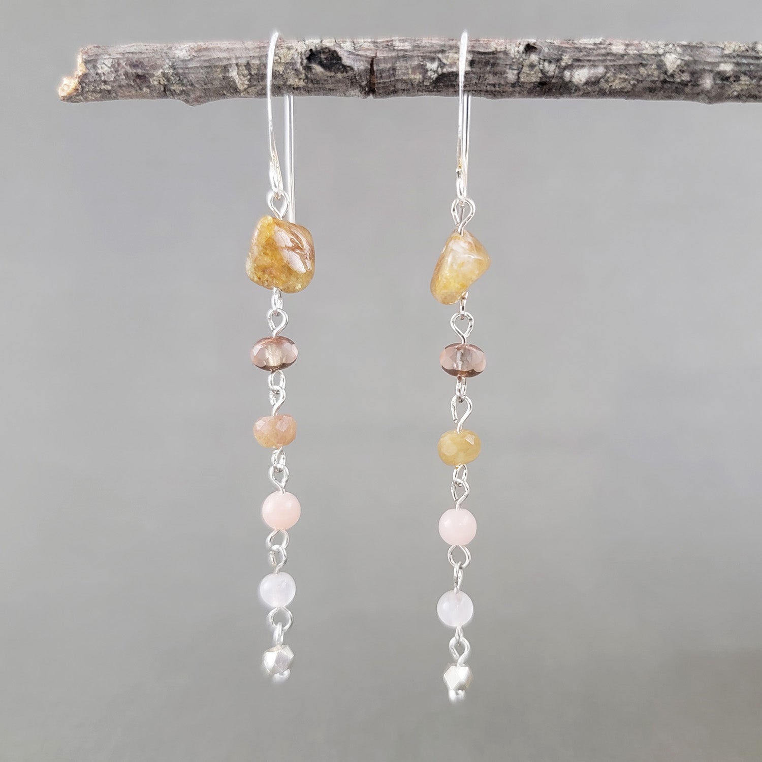Waterfall Earrings in Amber