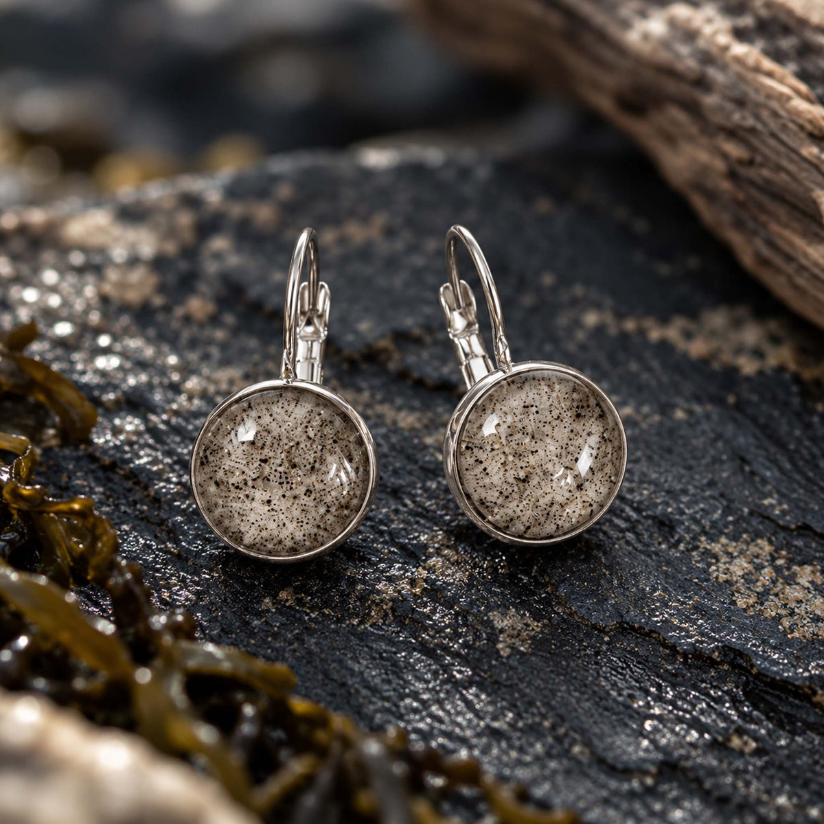 Leverback Beach Earrings | Silver