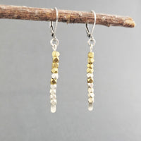 Mixed Metal Bar Earrings