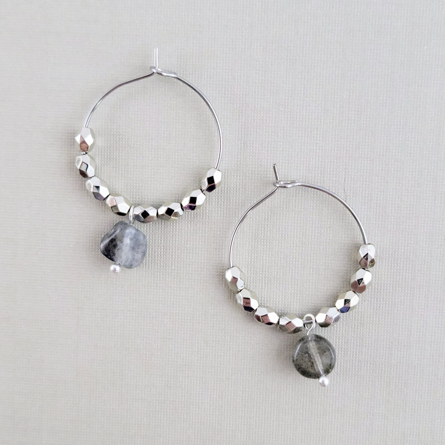 Mystic Aura Hoops in Labradorite
