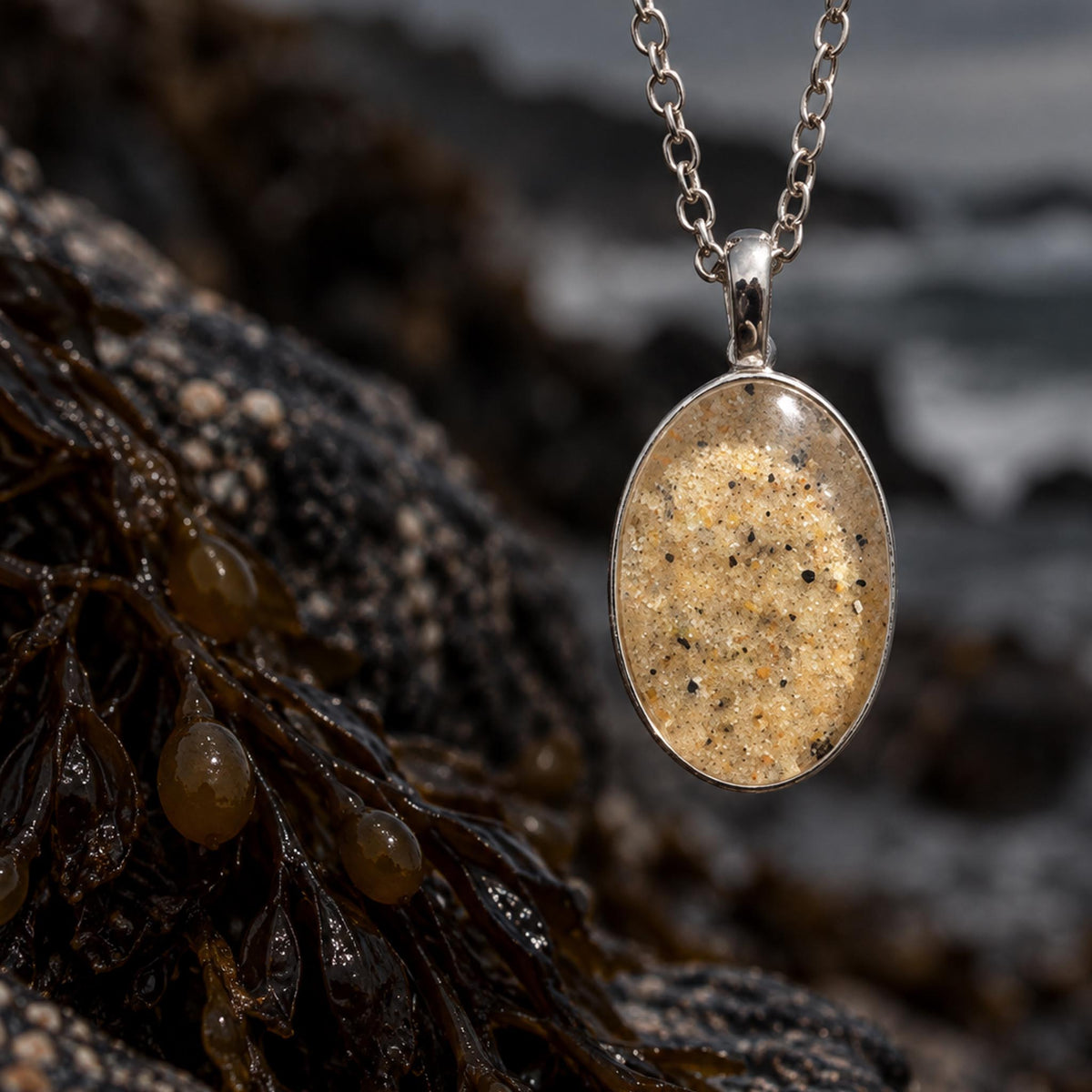 Oval Beach Necklace | Silver