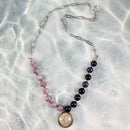 Lepidolite Dumortierite Necklace