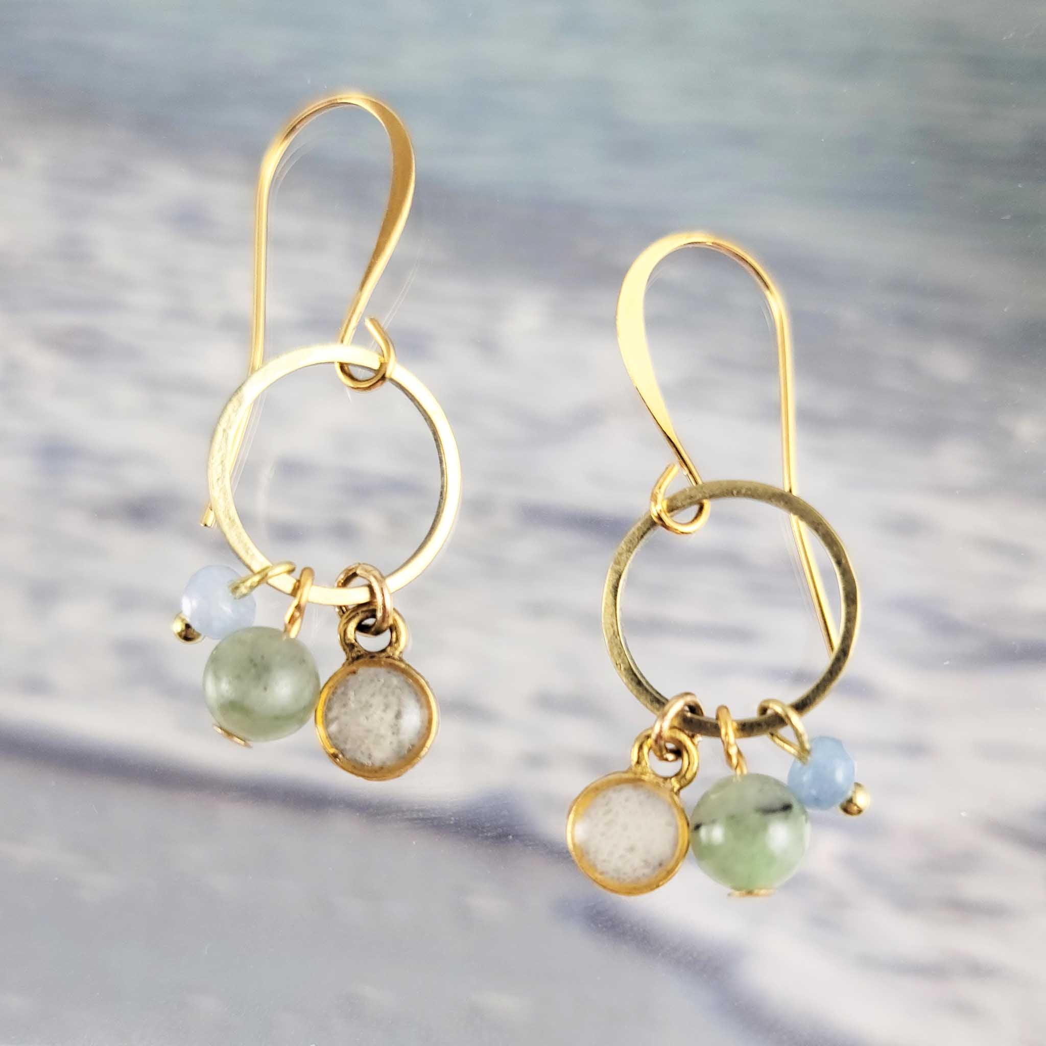 Sea Earth Hoop Earrings