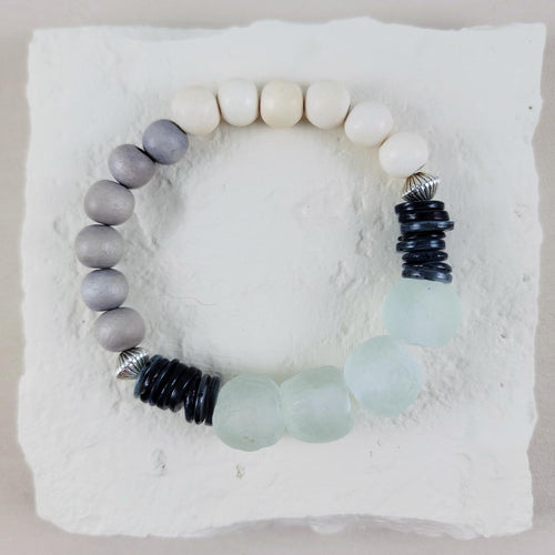 Sea Glass Boho Bracelet in Seafoam