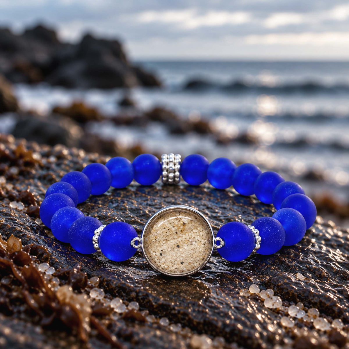 Seaglass Beach Bracelet | Cobalt
