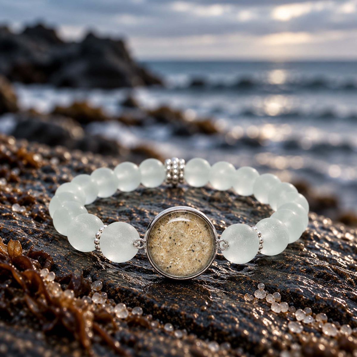 Seaglass Beach Bracelet | Seafoam