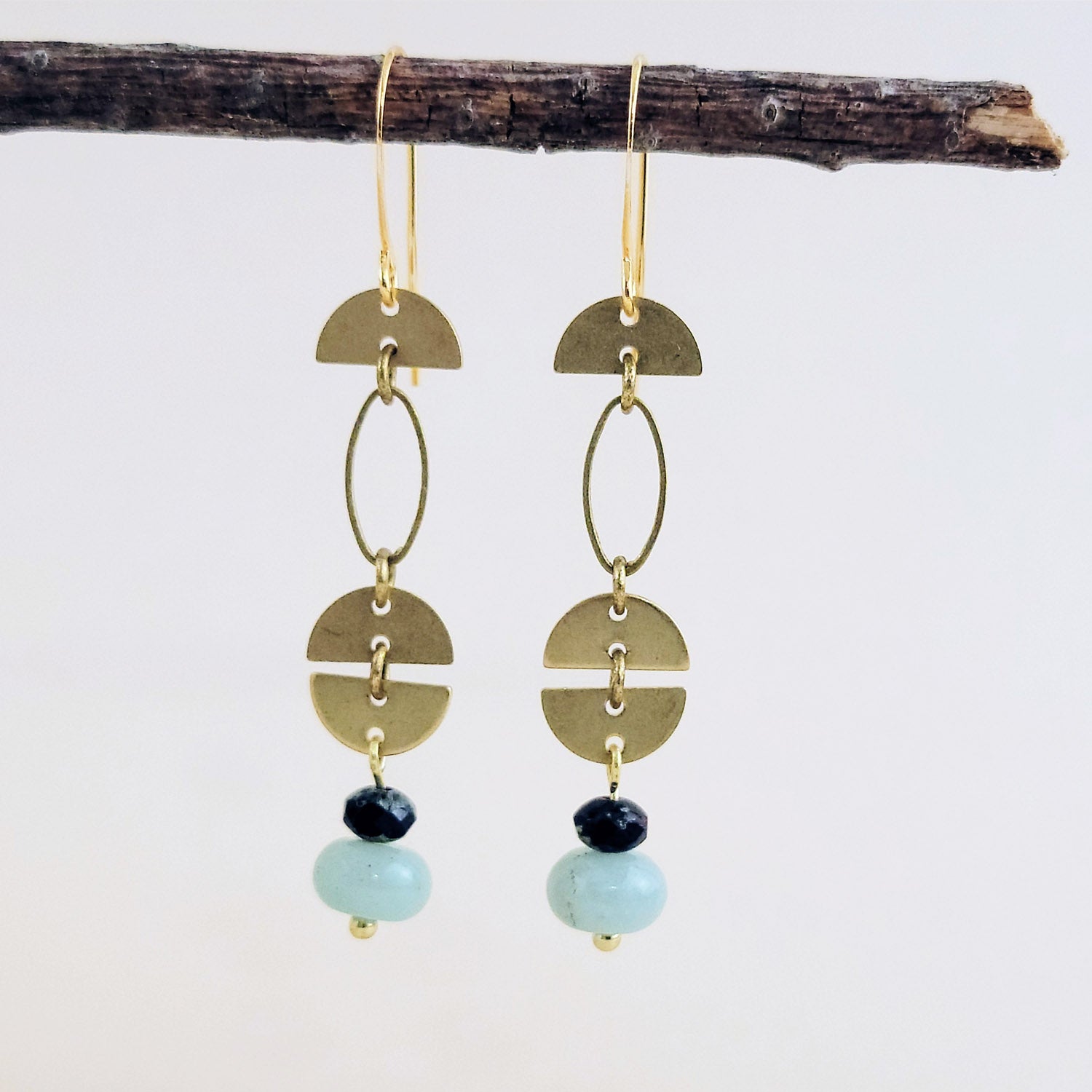 Solar Drift Earrings in Deep Sea
