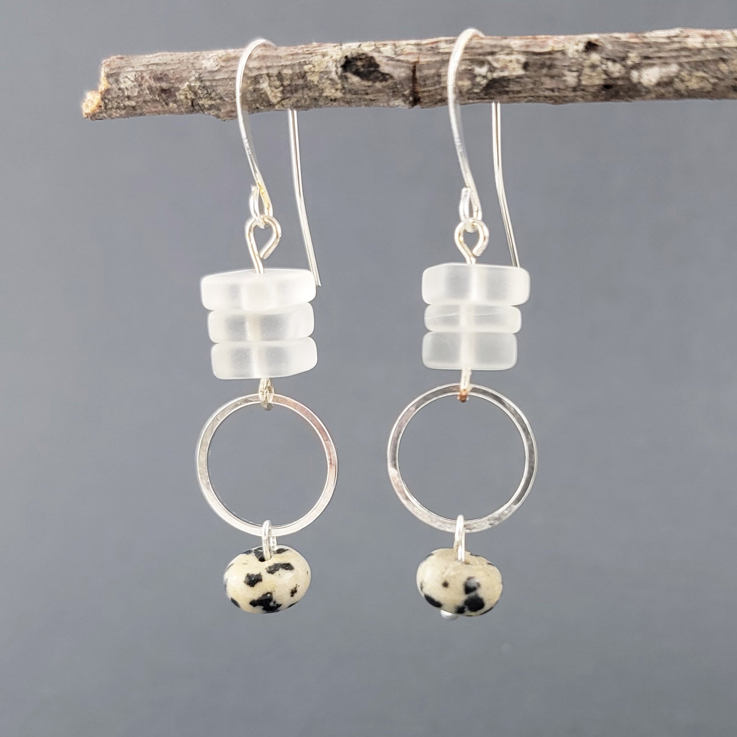 Gemstone and Sea Earrings