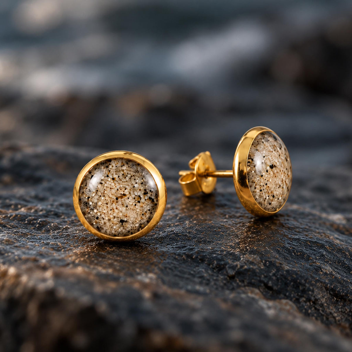 Stud Beach Earrings | Gold