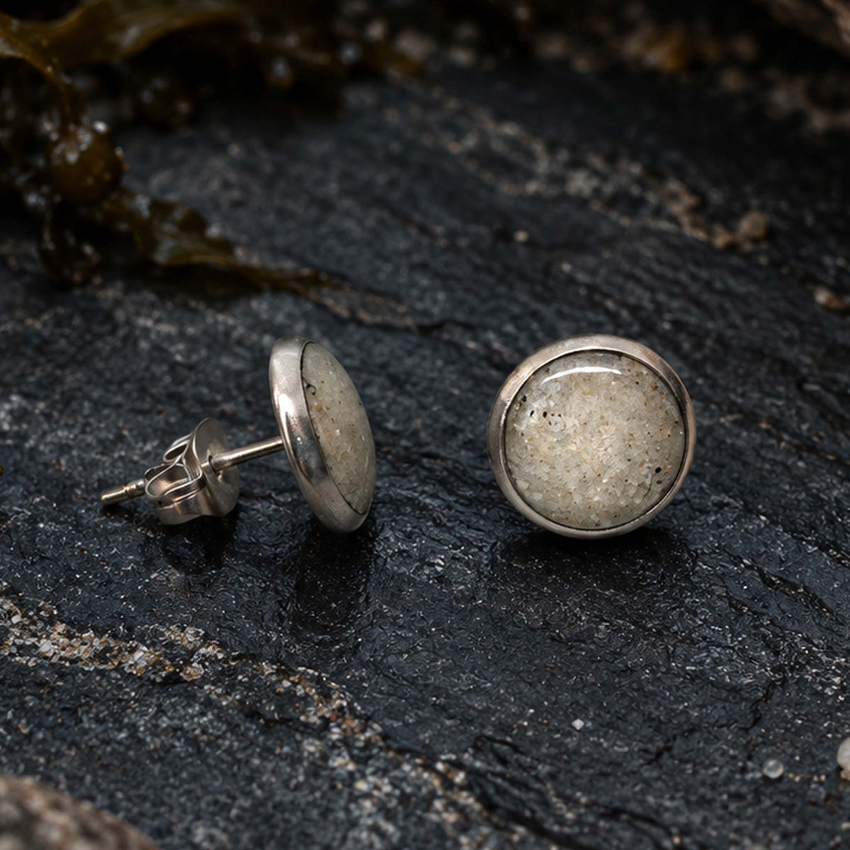 Stud Beach Earrings | Silver
