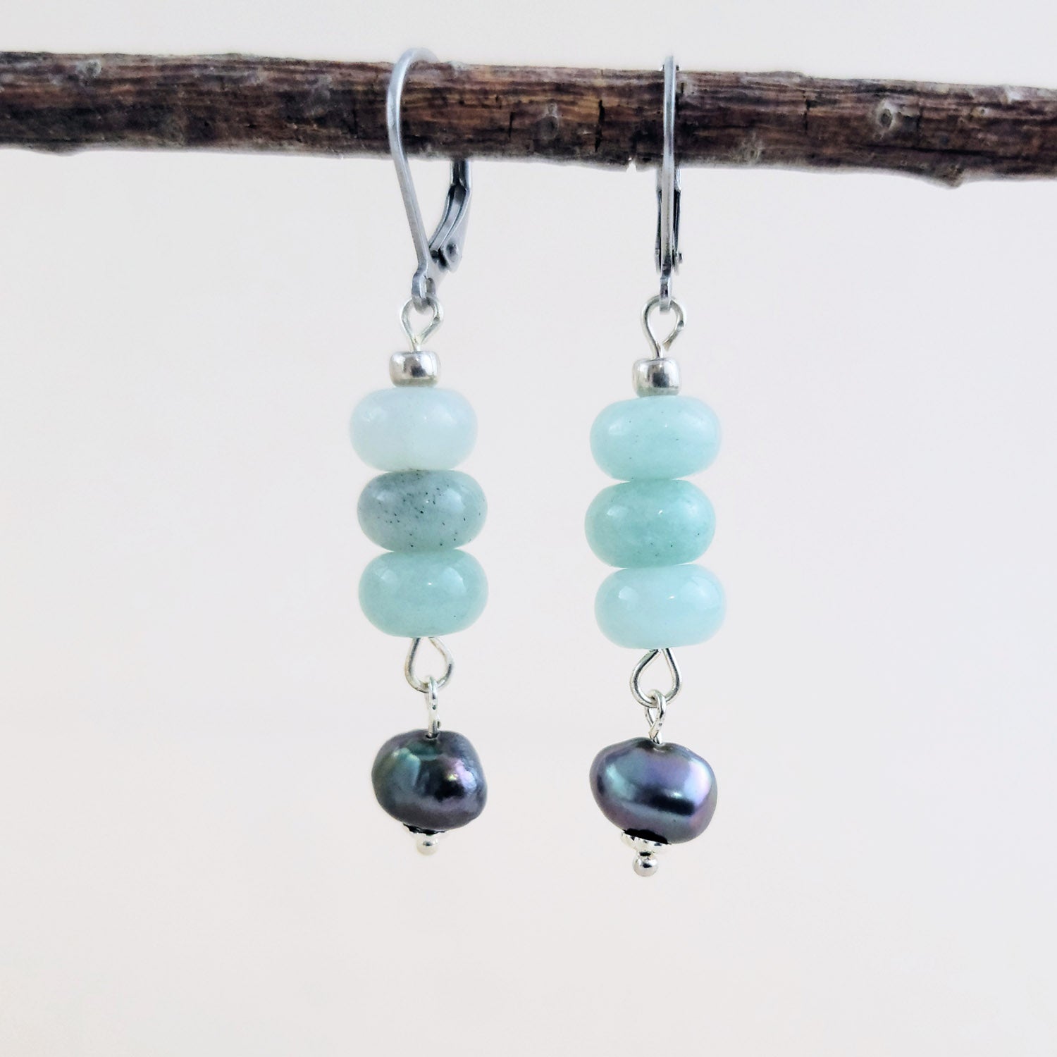 Wild Pearl Earrings in Amazonite