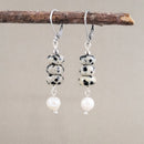 Wild Pearl Earrings in Dalmation Jade