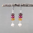Wild Pearl Earrings in Watermelon Jade