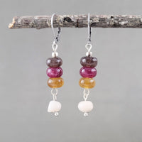 Wild Pearl Earrings in Watermelon Jade