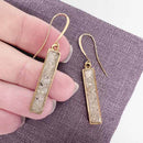 Beach Earrings Sand Gold Bar
