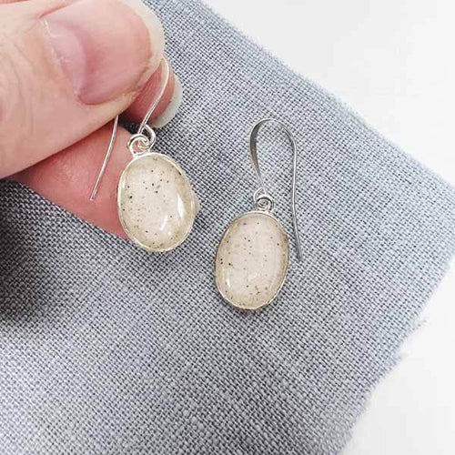 Beach Earrings Silver Oval