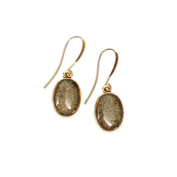 Oval Dangle Earrings in Gold