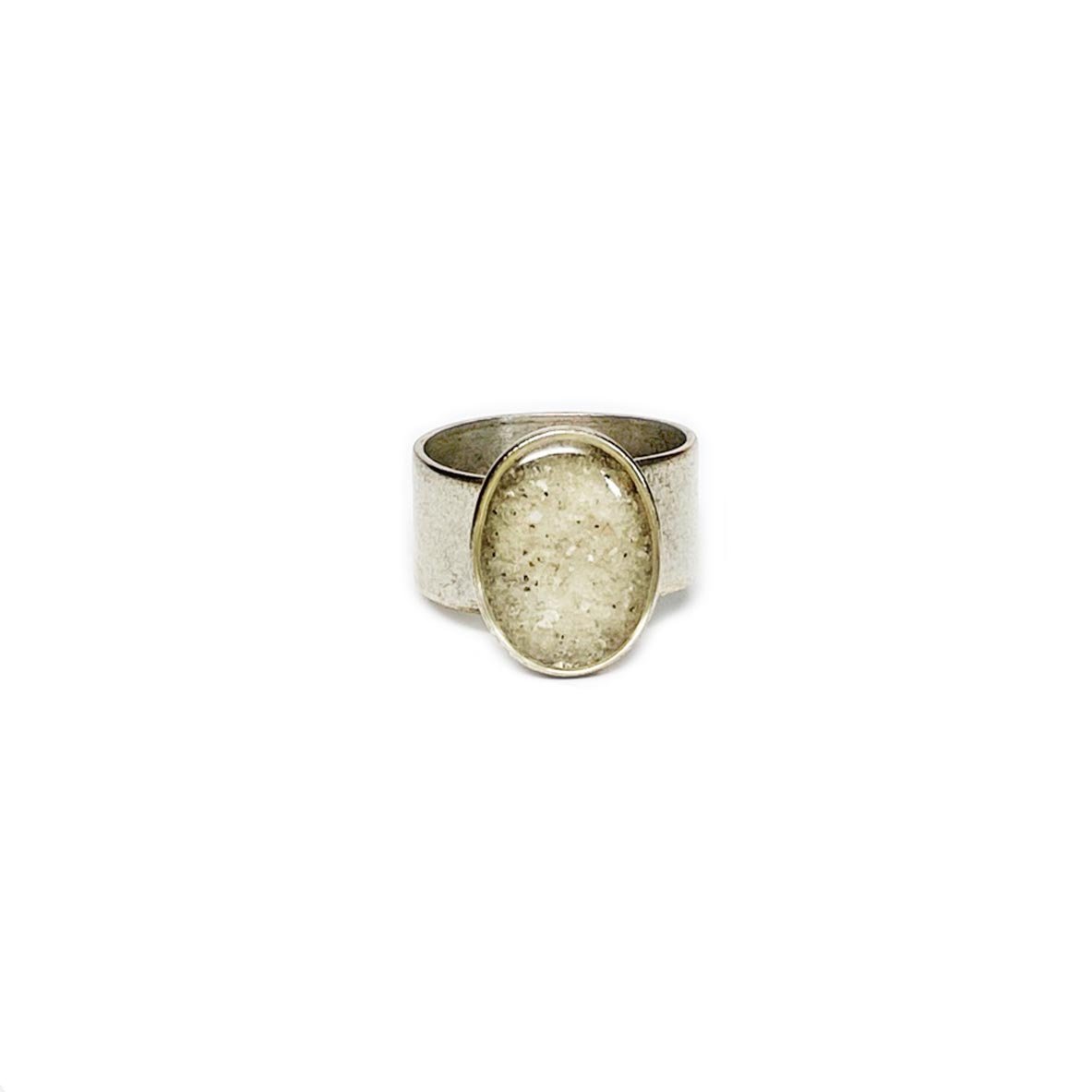 Oval Silver Sand Ring