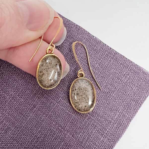 Oval Dangle Earrings in Gold