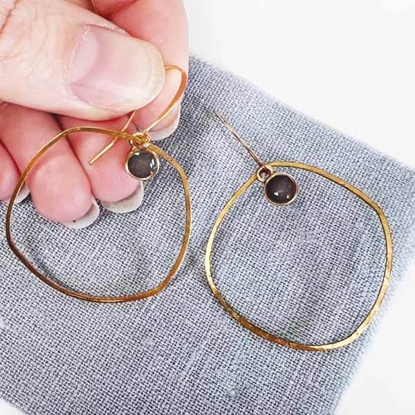 Hoop Dangle Gold Earrings